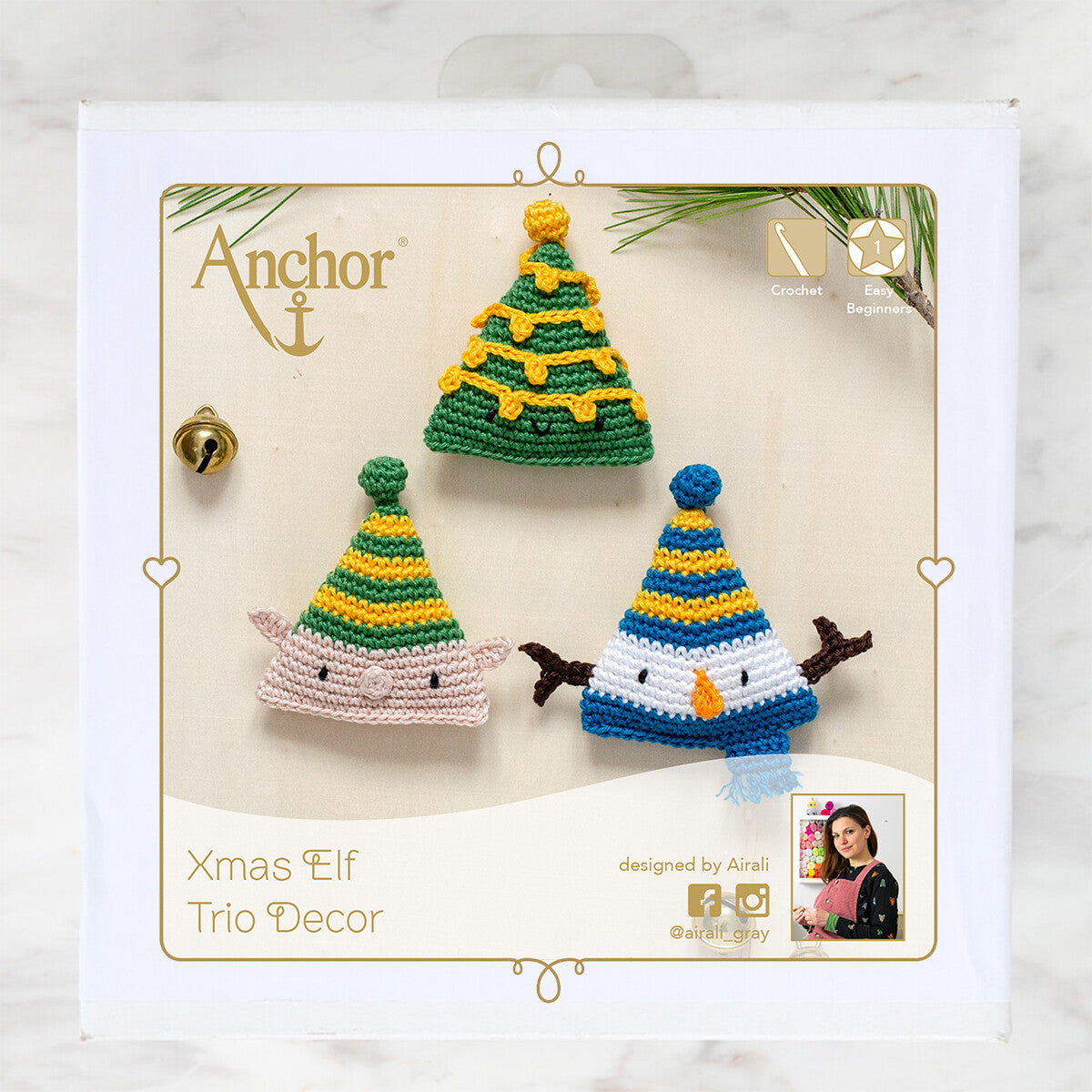 Anchor Noel Elf Üçlü Decor Amigurumi Kiti - A28C005-09062